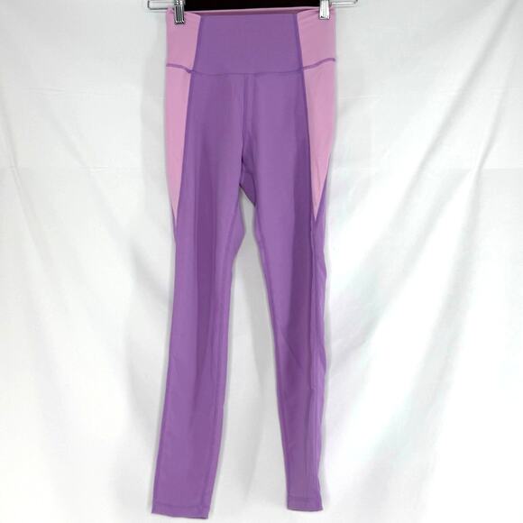 WILO The Label Rib Knit Capri Leggings XS Womens Purple Pink Stretch Activewear - Picture 1 of 5